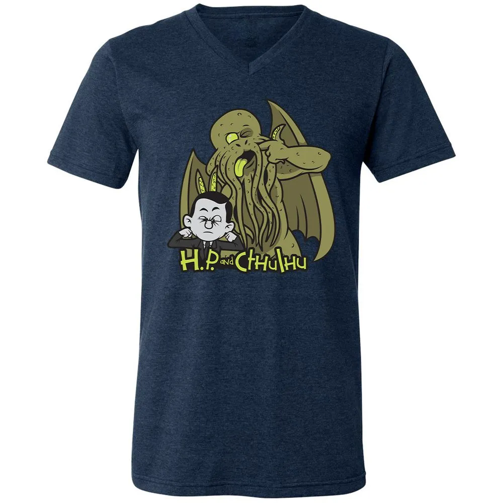 Unisex V-Neck T-Shirt - ES1C7PW3 - Heather Navy - 15