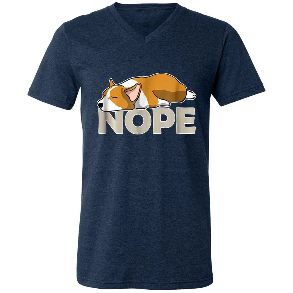 Unisex V-Neck T-Shirt - N6GW8FMP - Heather Navy - 15