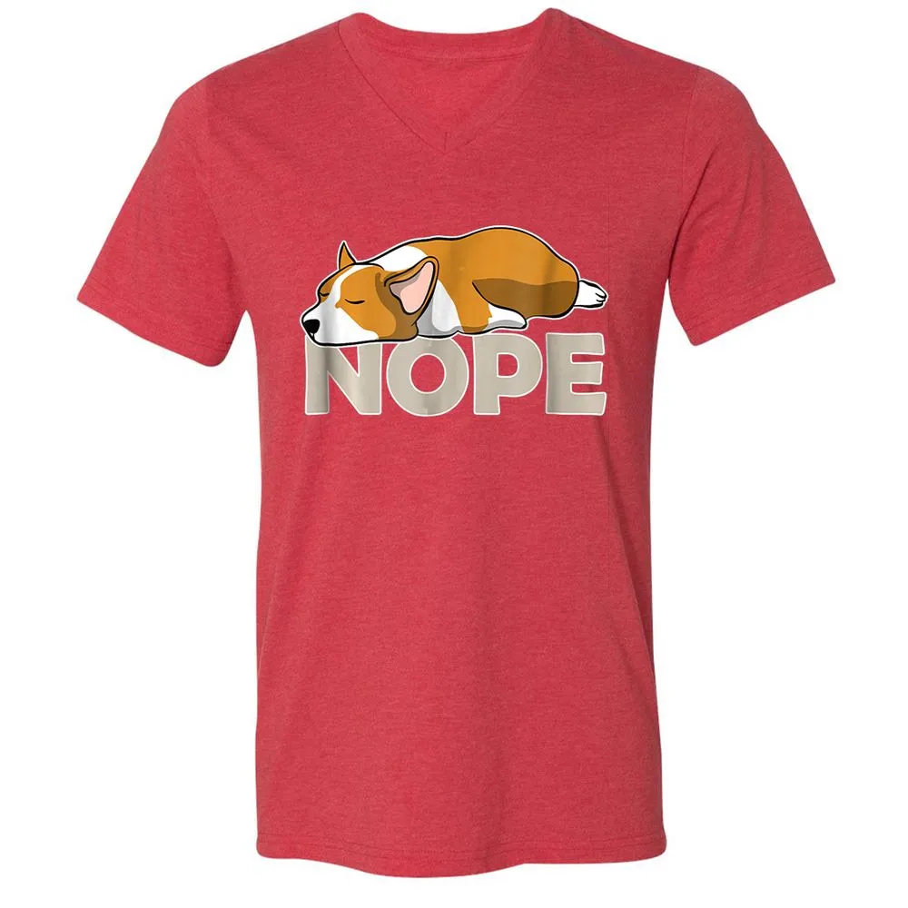 Unisex V-Neck T-Shirt - N6GW8FMP - Heather Red - 16