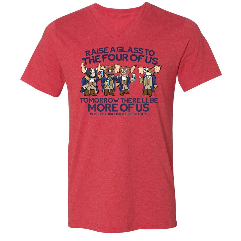 Unisex V-Neck T-Shirt - RBMQ4WXB - Heather Red - 5