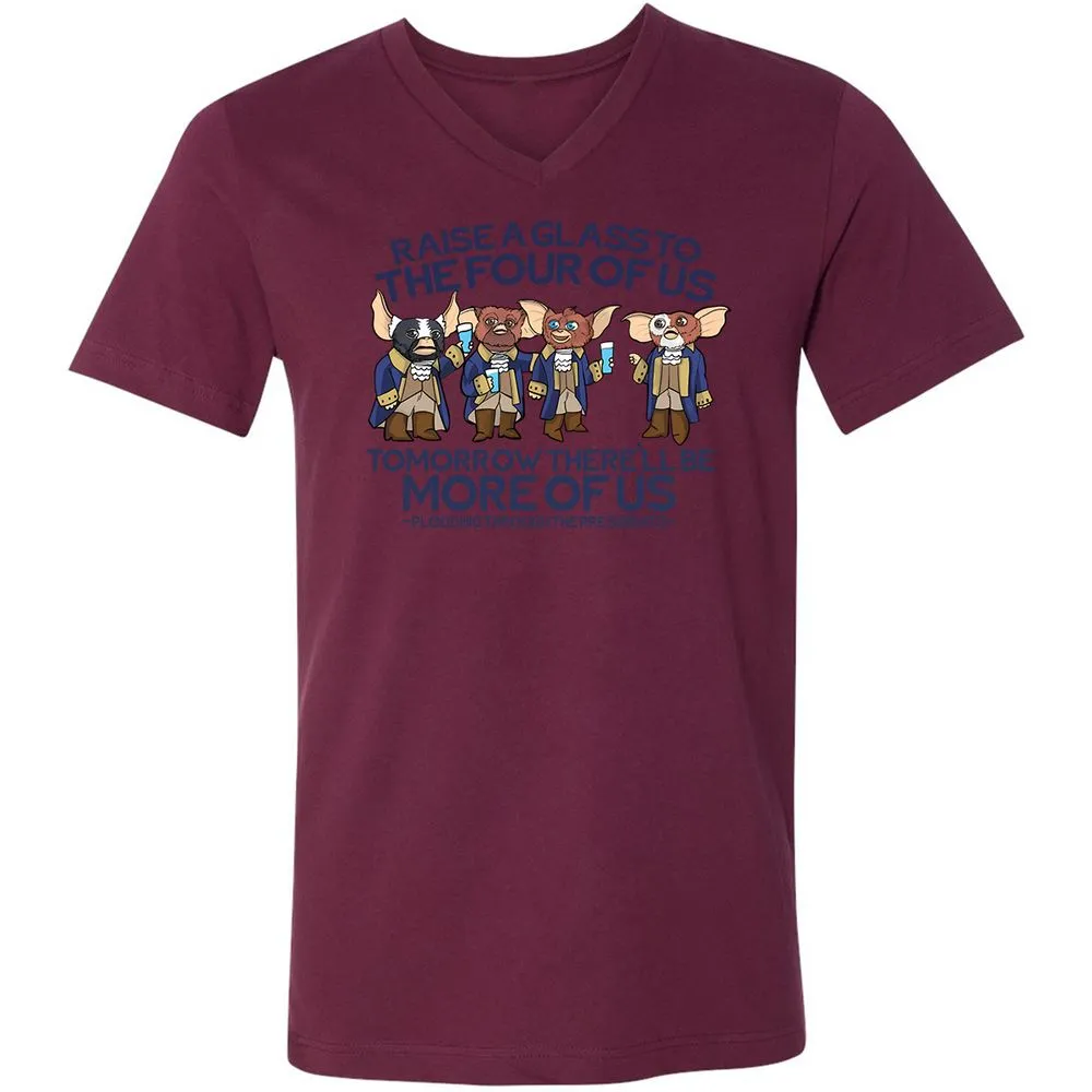 Unisex V-Neck T-Shirt - RBMQ4WXB - Maroon - 6