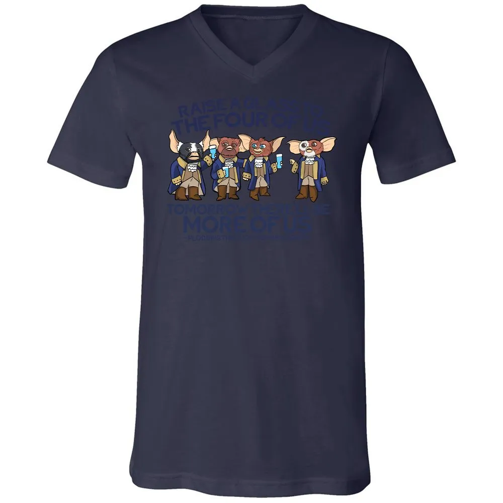 Unisex V-Neck T-Shirt - RBMQ4WXB - Navy - 9