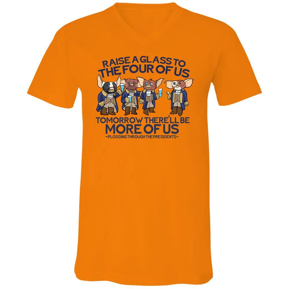 Unisex V-Neck T-Shirt - RBMQ4WXB - Orange - 11
