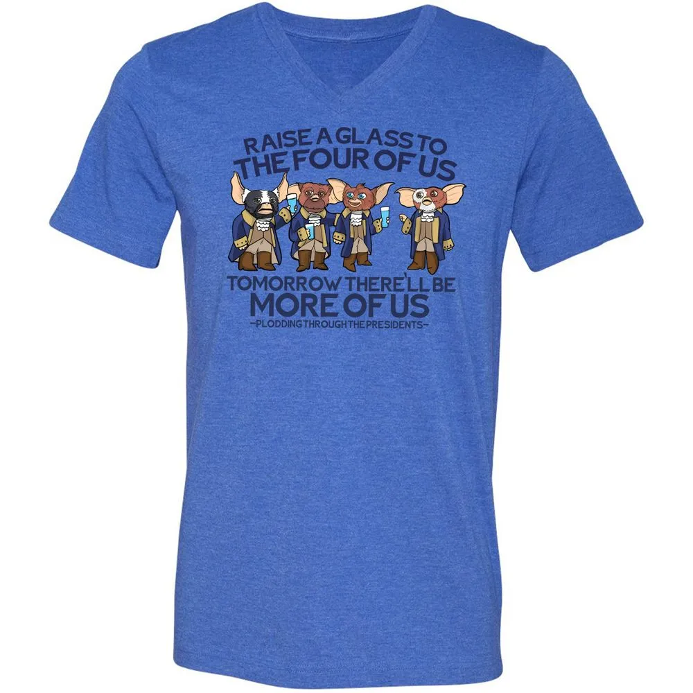Unisex V-Neck T-Shirt - RBMQ4WXB - Heather True Royal - 14