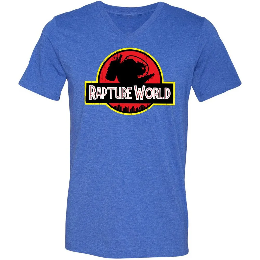 Unisex V-Neck T-Shirt - F4FF44VJ - Heather True Royal - 14