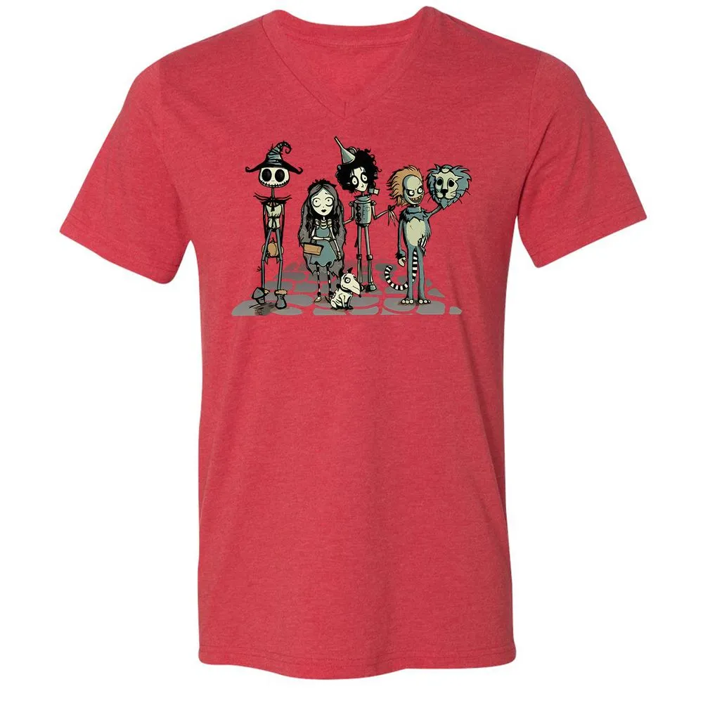 Unisex V-Neck T-Shirt - 99RSBFTE - Heather Red - 5