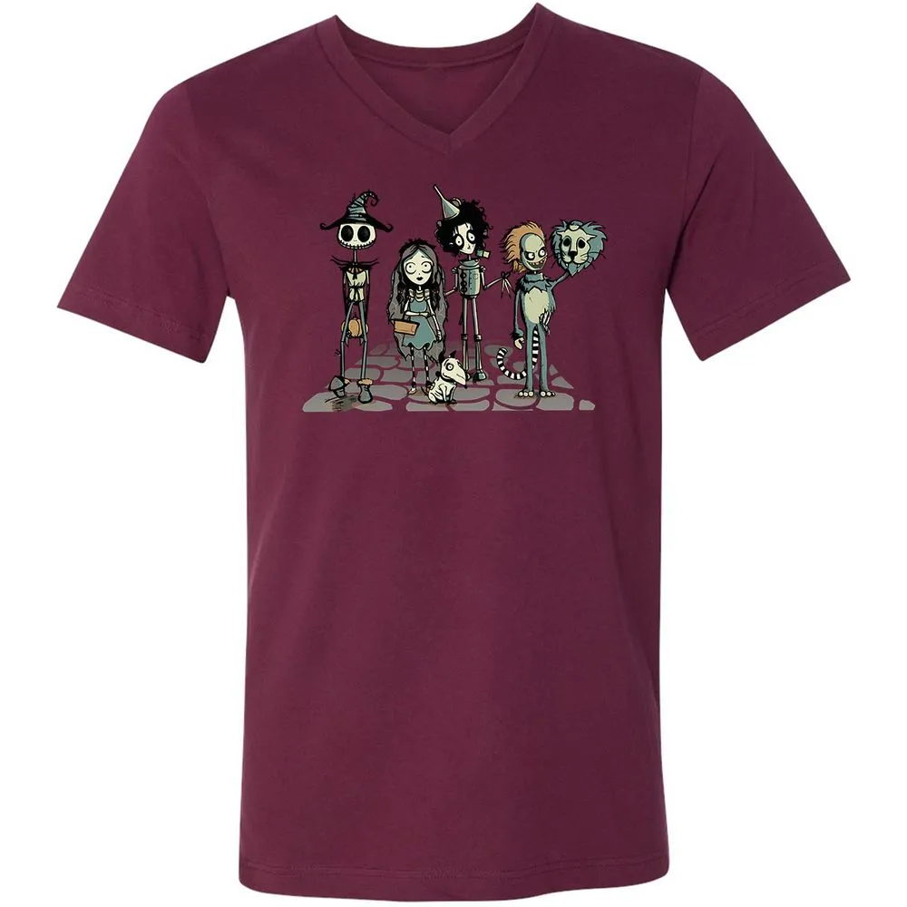 Unisex V-Neck T-Shirt - 99RSBFTE - Maroon - 6