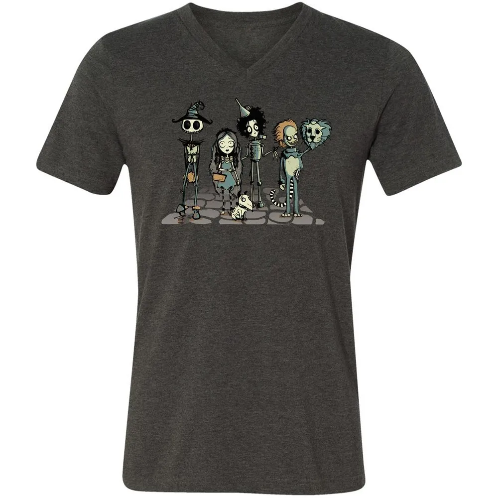 Unisex V-Neck T-Shirt - 99RSBFTE - Dark Grey Heather - 8