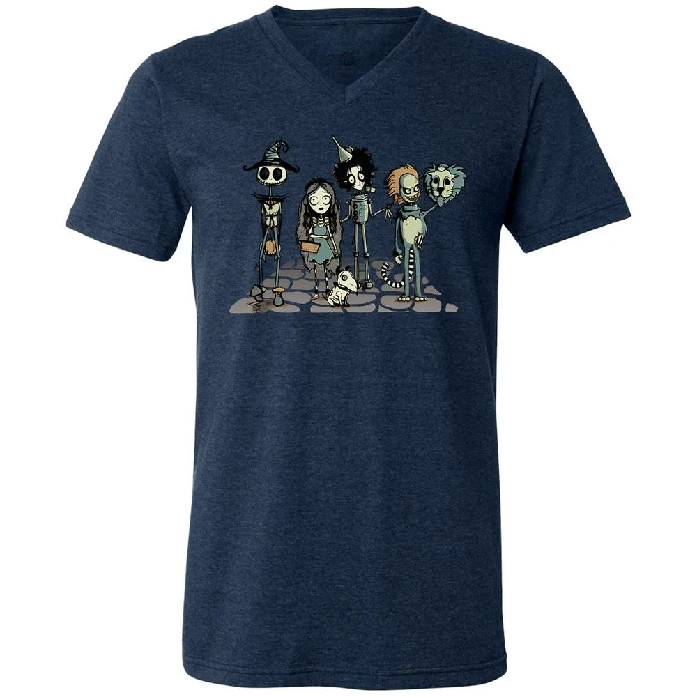 Unisex V-Neck T-Shirt - 99RSBFTE - Heather Navy - 15