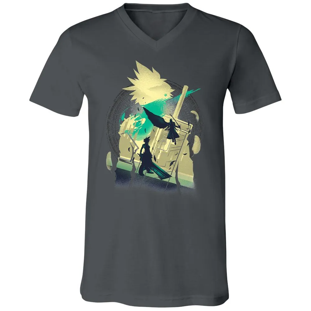 Unisex V-Neck T-Shirt - ZB9JHKPF - Asphalt - 12