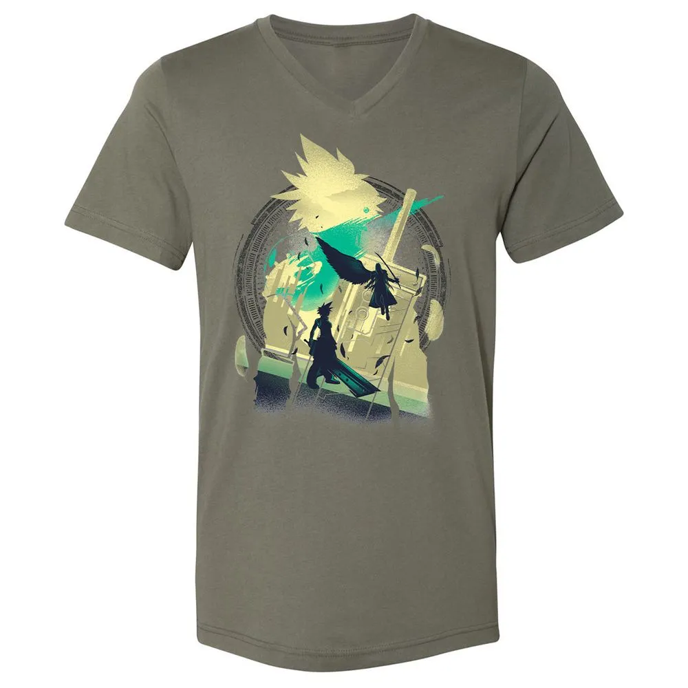Unisex V-Neck T-Shirt - ZB9JHKPF - Military Green - 10