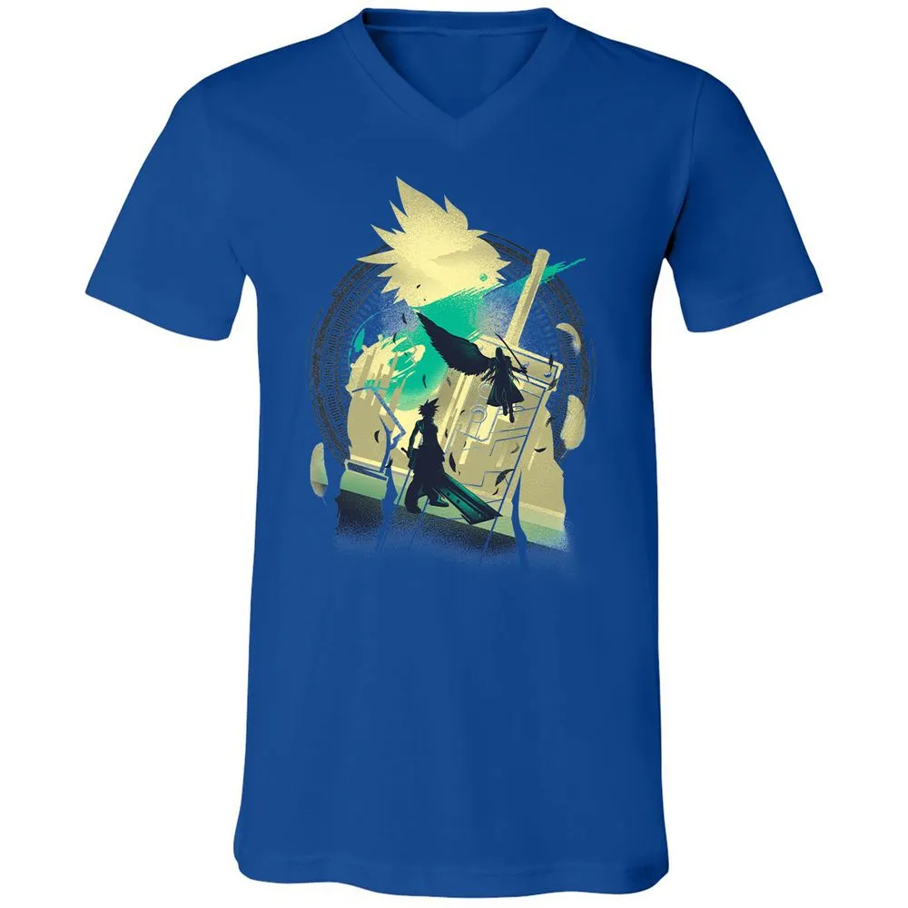 Unisex V-Neck T-Shirt - ZB9JHKPF - True Royal - 4