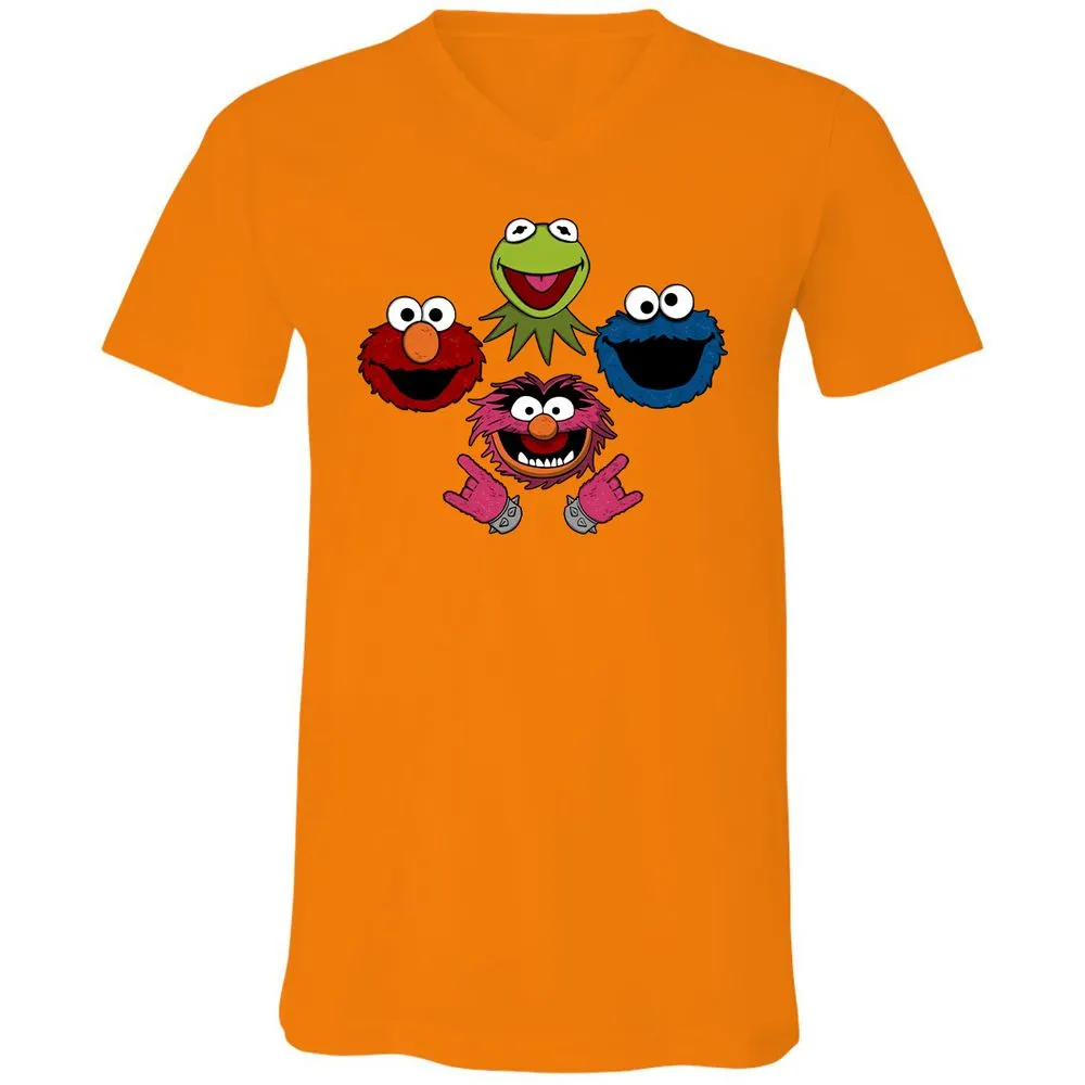Unisex V-Neck T-Shirt - LZYKU1H2 - Orange - 11