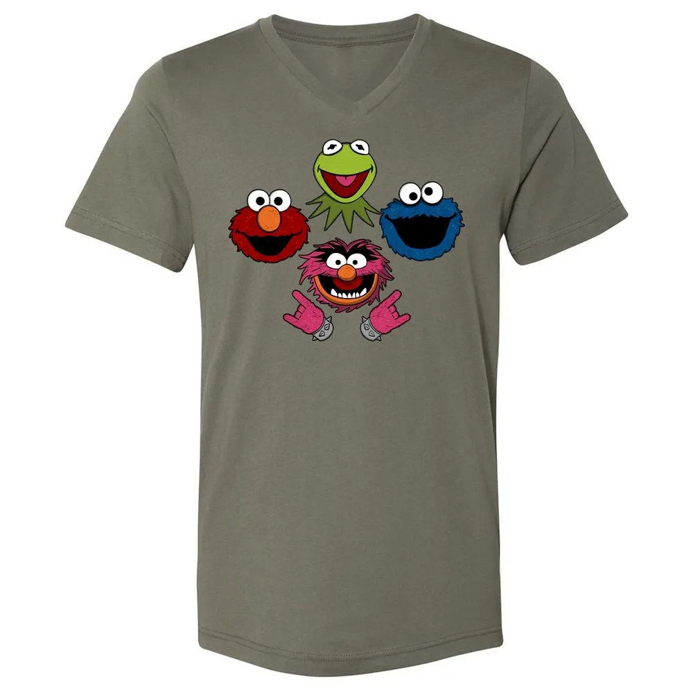 Unisex V-Neck T-Shirt - LZYKU1H2 - Military Green - 10