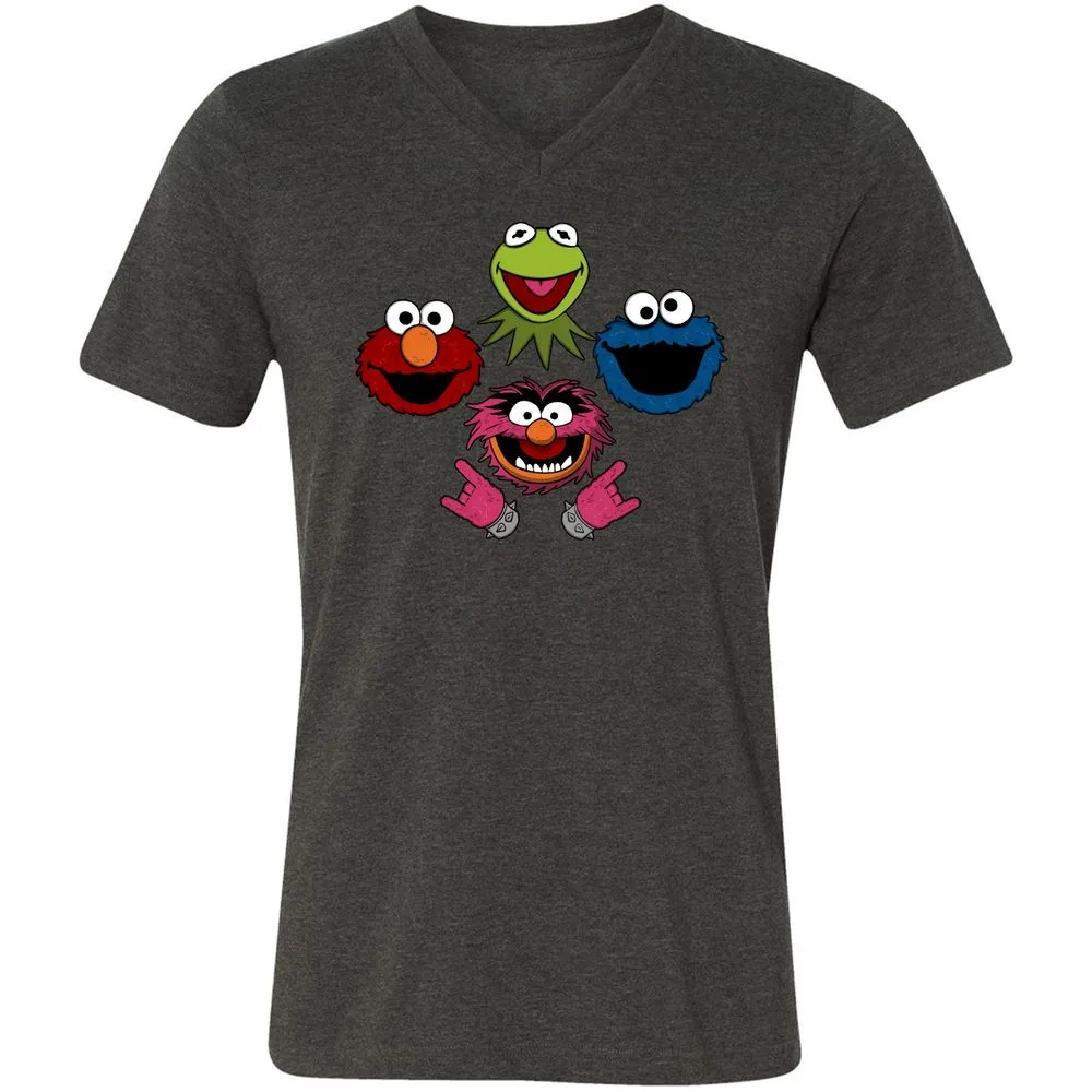 Unisex V-Neck T-Shirt - LZYKU1H2 - Dark Grey Heather - 8