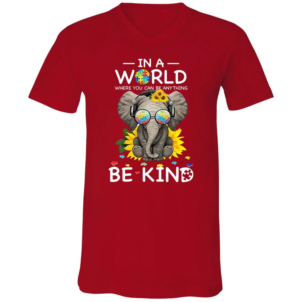 Unisex V-Neck T-Shirt - G77U5664 - Red - 3