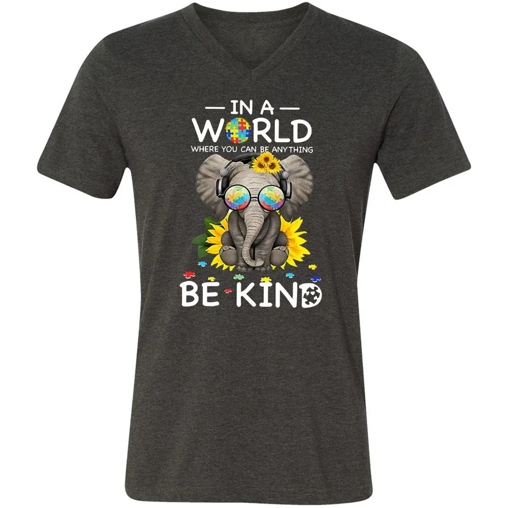 Unisex V-Neck T-Shirt - G77U5664 - Dark Grey Heather - 8