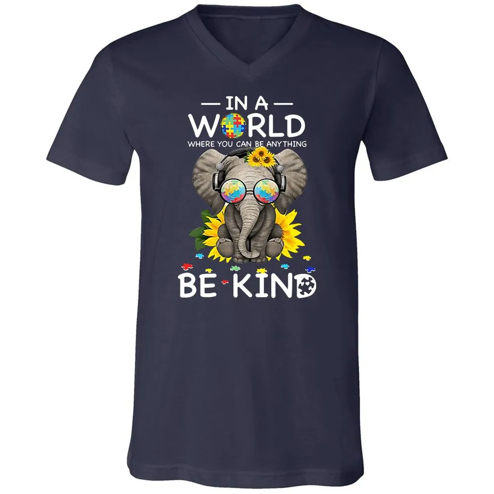 Unisex V-Neck T-Shirt - G77U5664 - Navy - 2