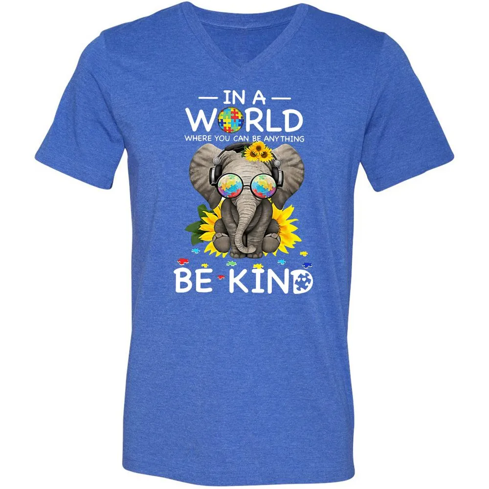 Unisex V-Neck T-Shirt - G77U5664 - Heather True Royal - 14