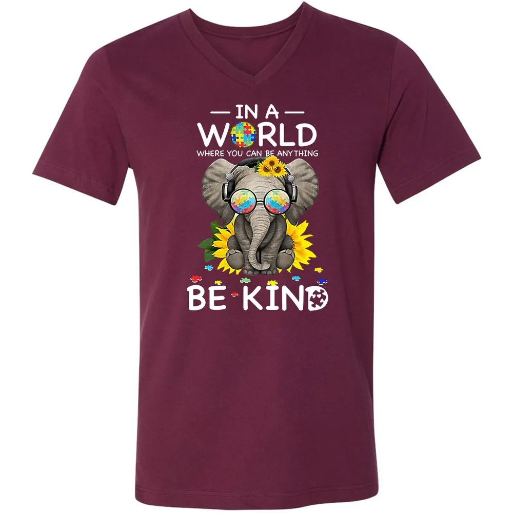 Unisex V-Neck T-Shirt - G77U5664 - Maroon - 6