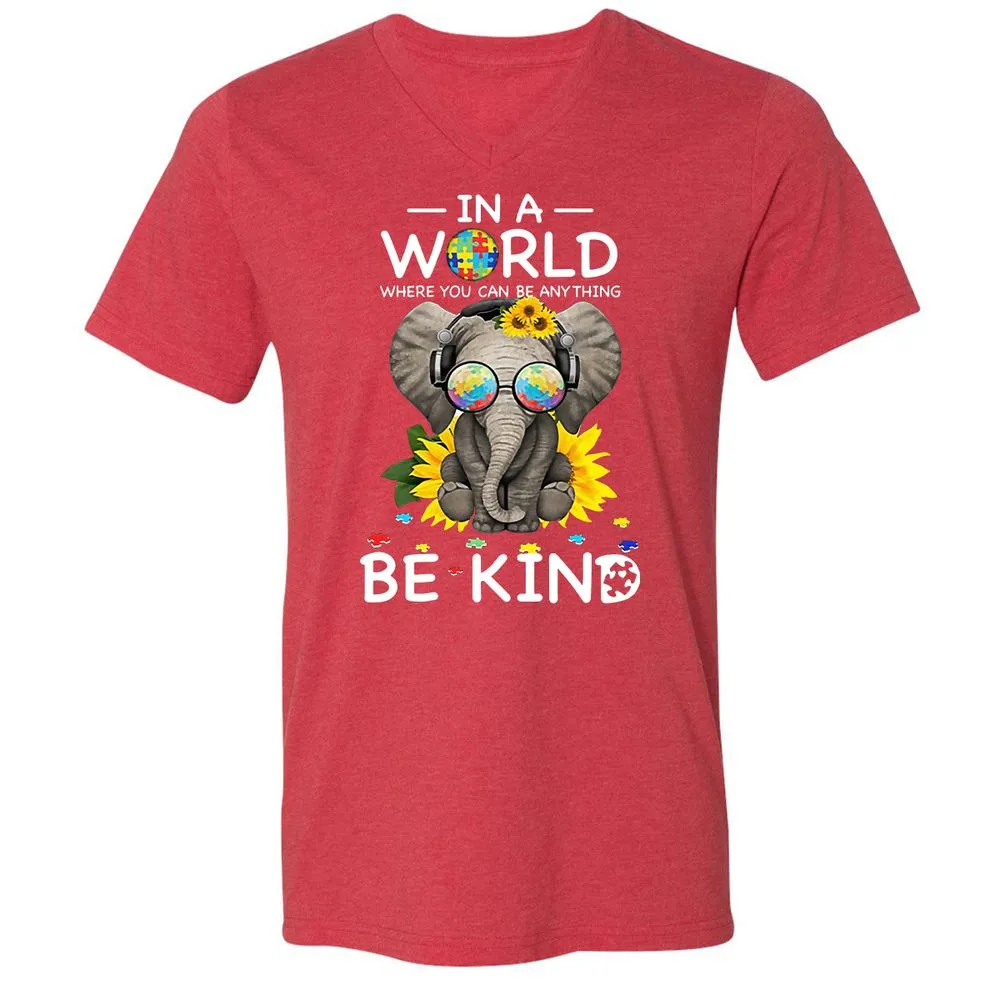 Unisex V-Neck T-Shirt - G77U5664 - Heather Red - 16