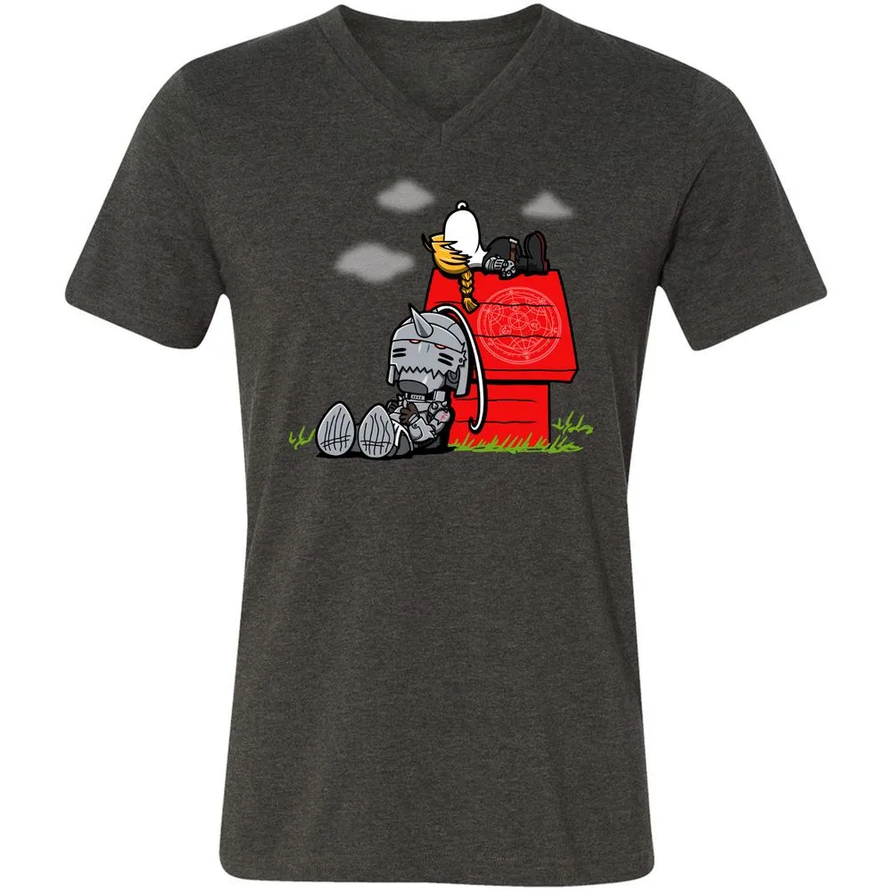 Unisex V-Neck T-Shirt - N9ANYMF8 - Dark Grey Heather - 8