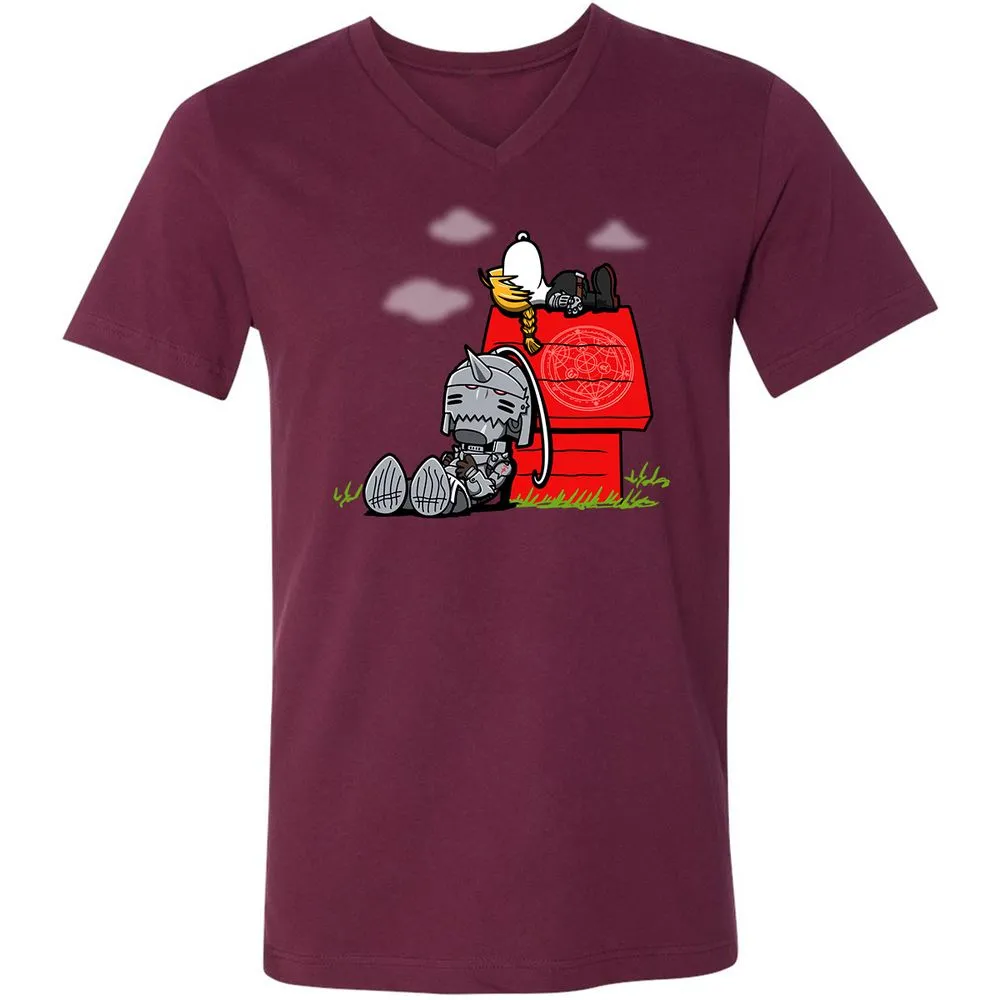 Unisex V-Neck T-Shirt - N9ANYMF8 - Maroon - 6