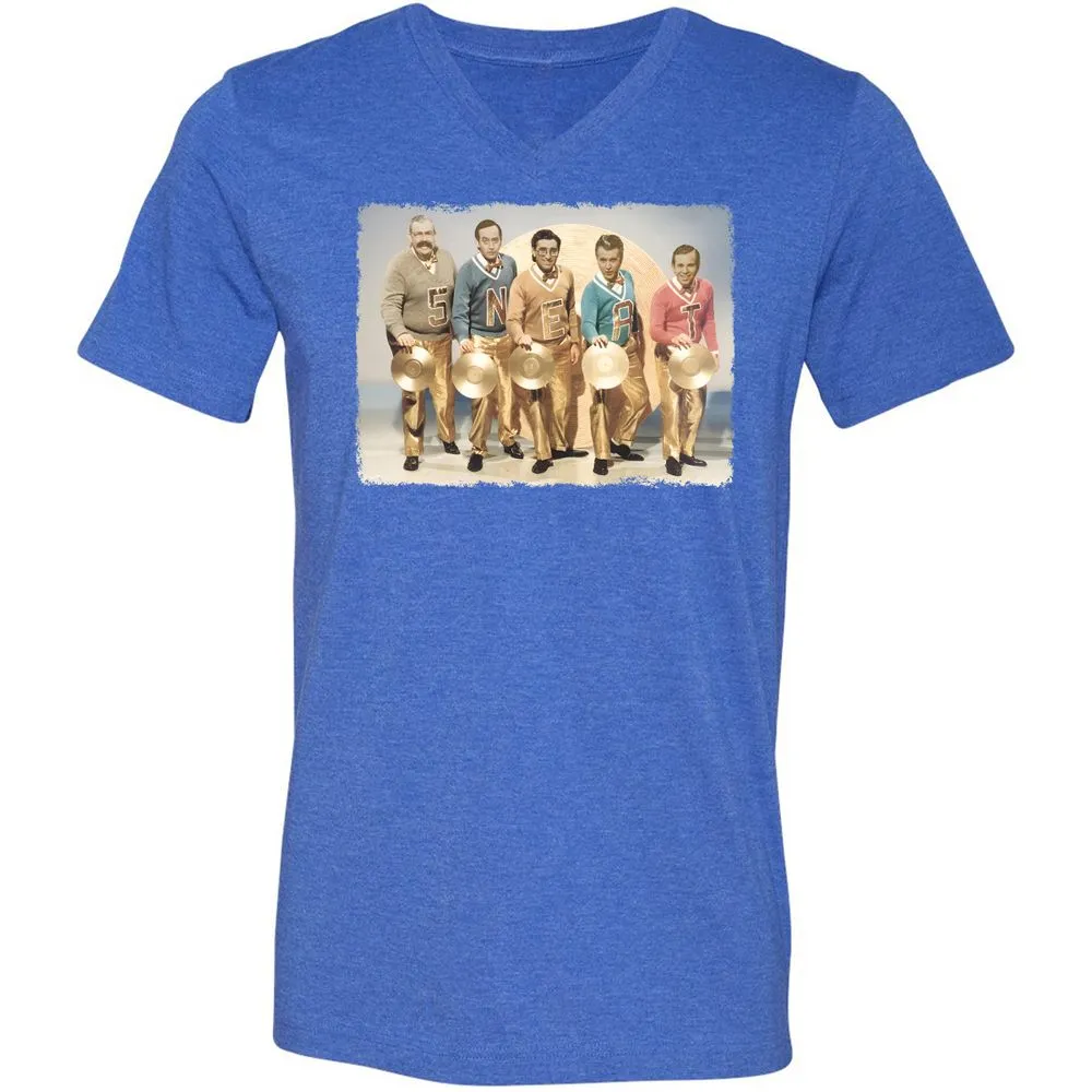 Unisex V-Neck T-Shirt - CCT5EZXX - Heather True Royal - 14