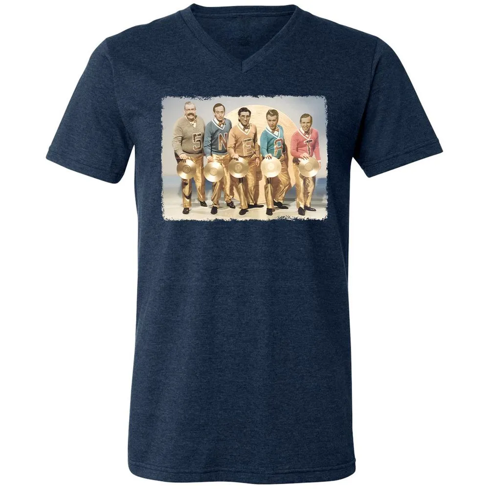 Unisex V-Neck T-Shirt - CCT5EZXX - Heather Navy - 15