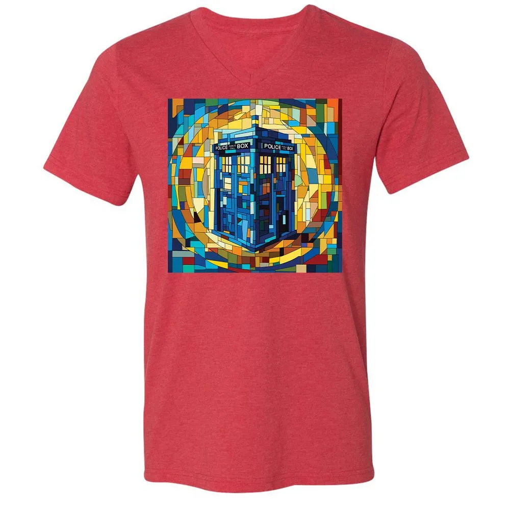 Unisex V-Neck T-Shirt - QHLQKJXY - Heather Red - 16
