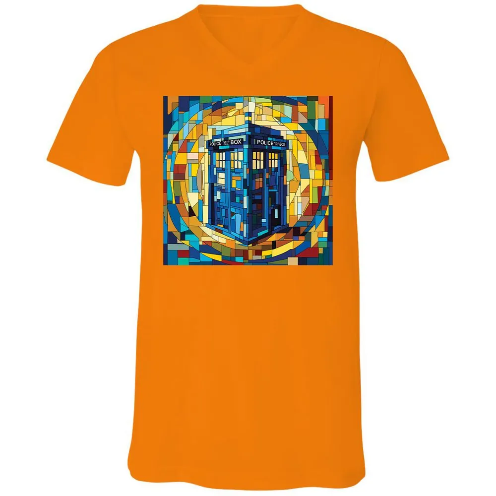Unisex V-Neck T-Shirt - QHLQKJXY - Orange - 11