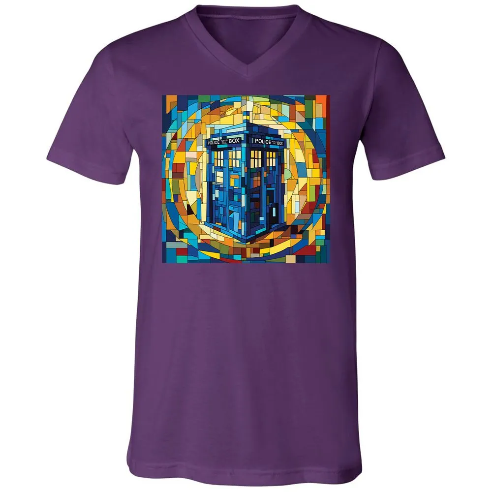 Unisex V-Neck T-Shirt - QHLQKJXY - Team Purple - 9
