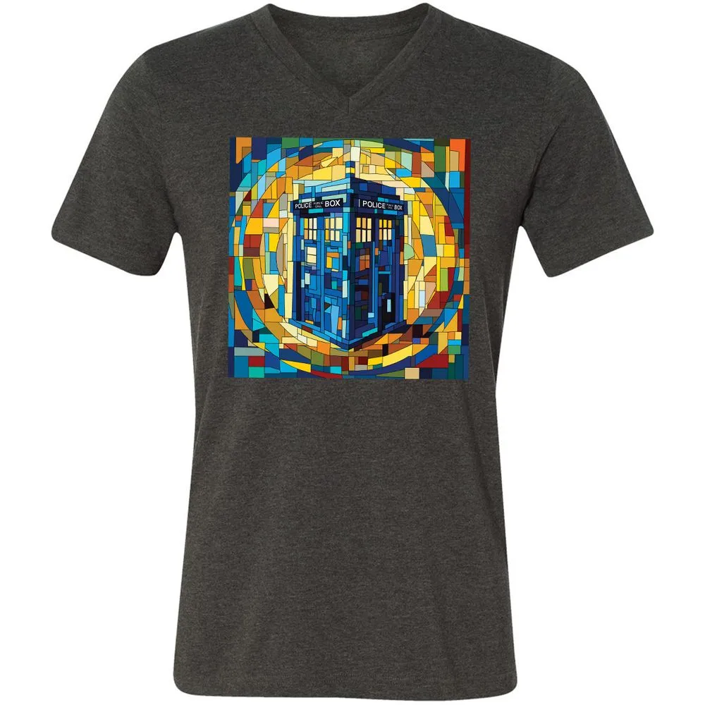 Unisex V-Neck T-Shirt - QHLQKJXY - Dark Grey Heather - 8