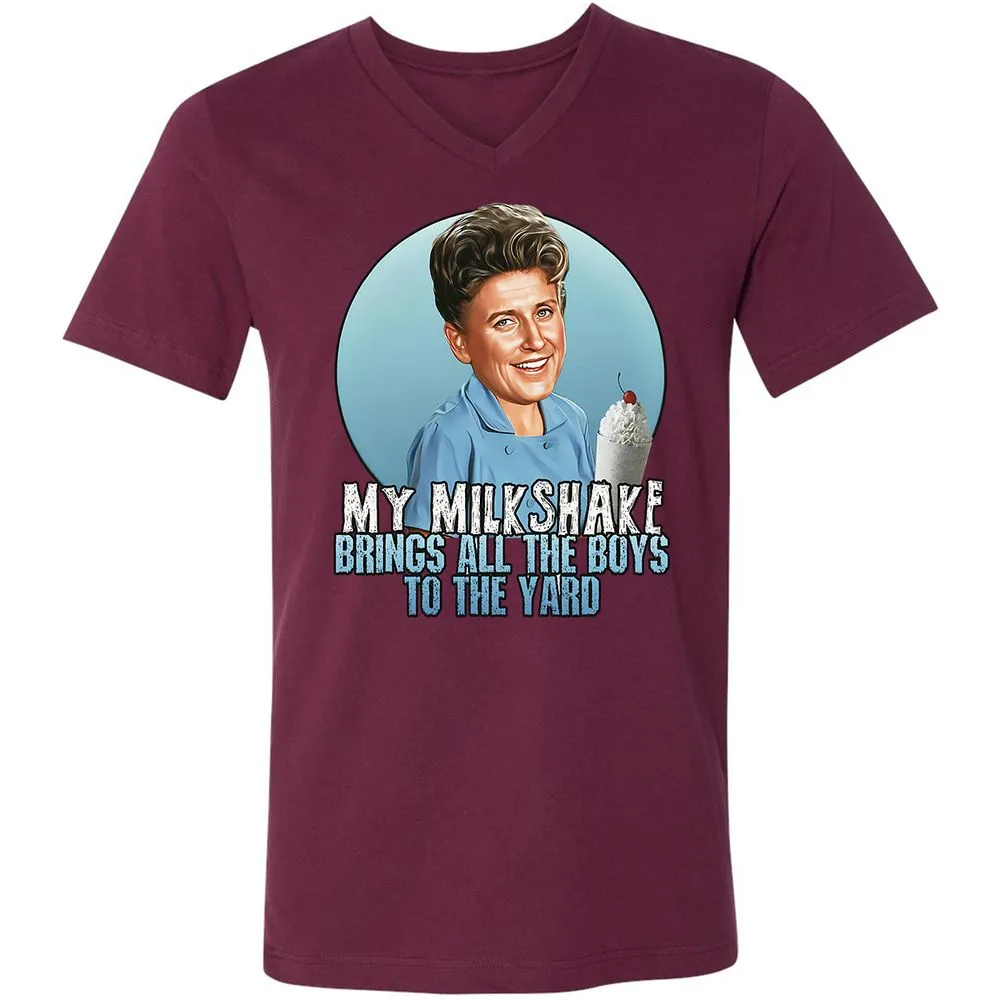 Unisex V-Neck T-Shirt - V8JW2LPR - Maroon - 6