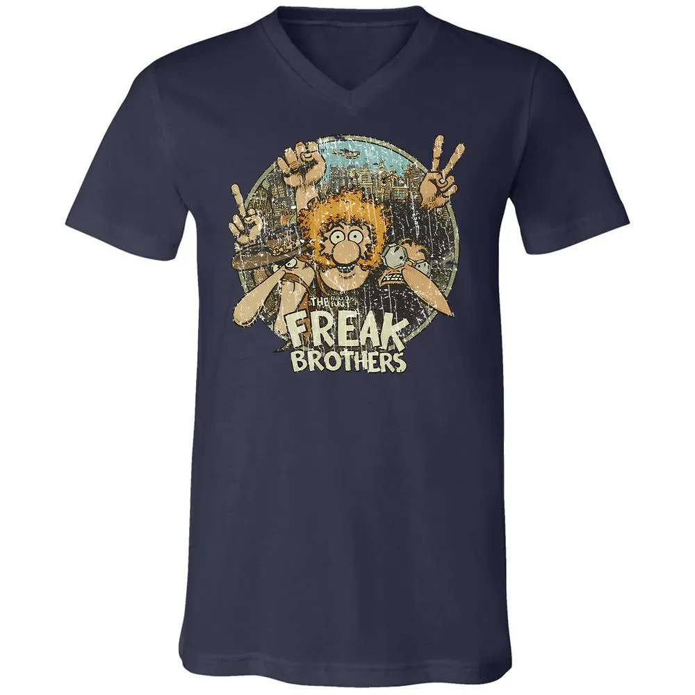 Unisex V-Neck T-Shirt - 2R6W39PV - Navy - 9