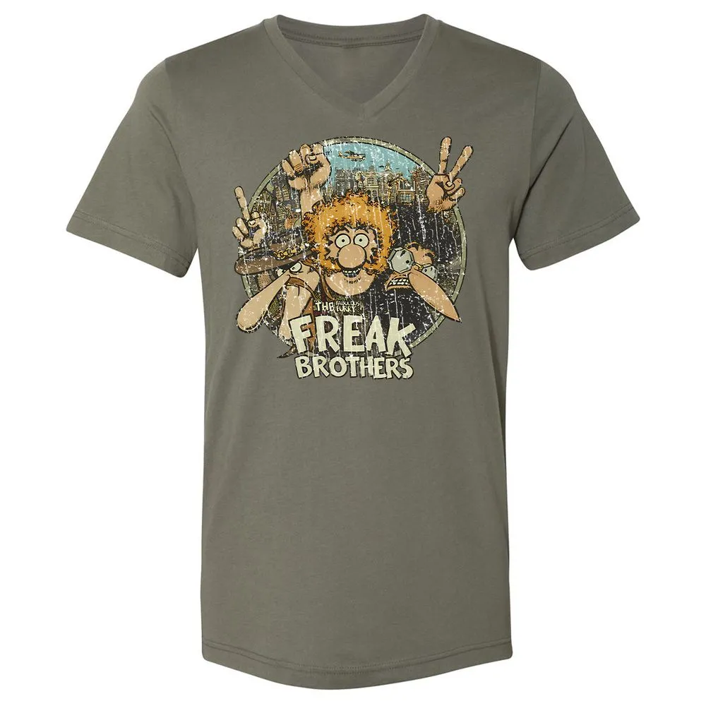 Unisex V-Neck T-Shirt - 2R6W39PV - Military Green - 10