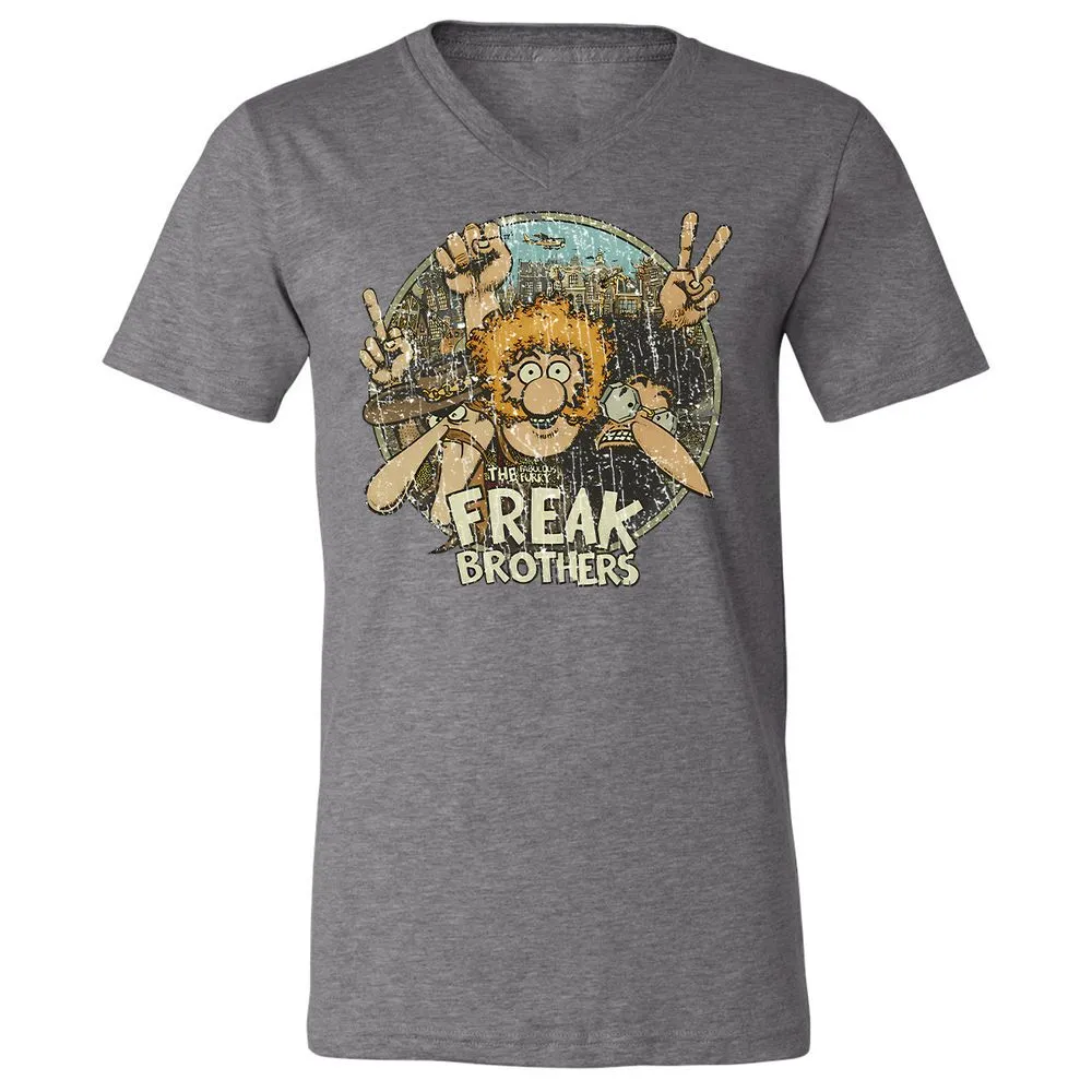 Unisex V-Neck T-Shirt - 2R6W39PV - Deep Heather - 13