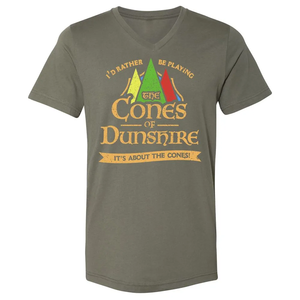 Unisex V-Neck T-Shirt - Y1JNAW6H - Military Green - 10