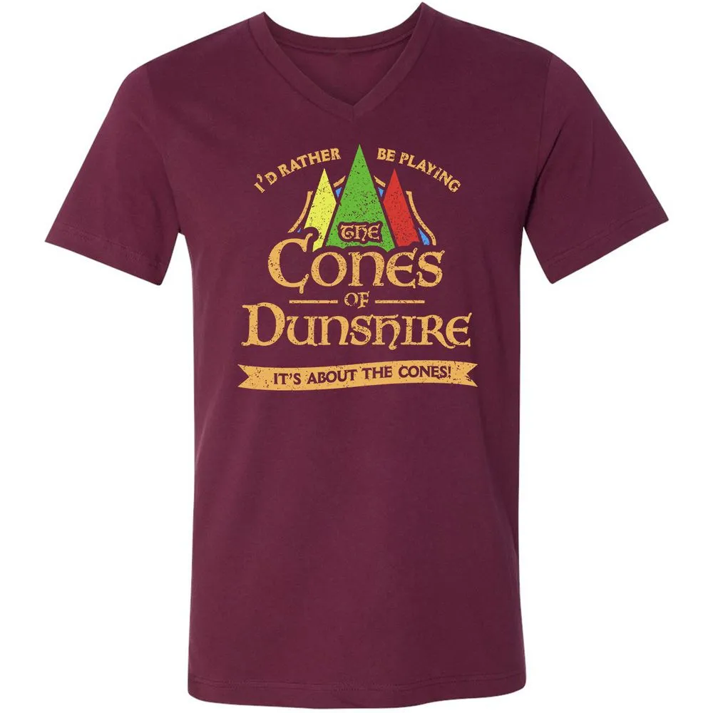 Unisex V-Neck T-Shirt - Y1JNAW6H - Maroon - 6