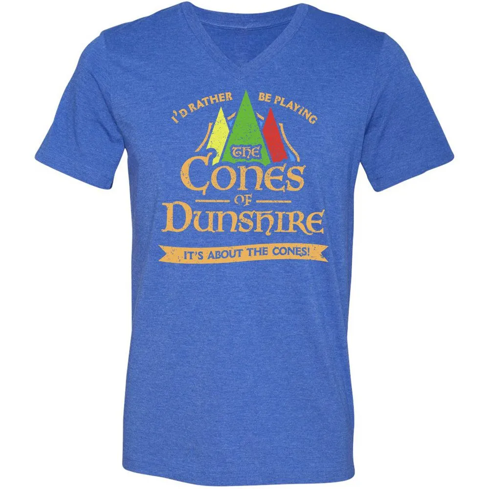 Unisex V-Neck T-Shirt - Y1JNAW6H - Heather True Royal - 14