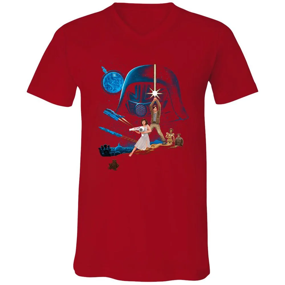 Unisex V-Neck T-Shirt - VY6YZ6CN - Red - 3
