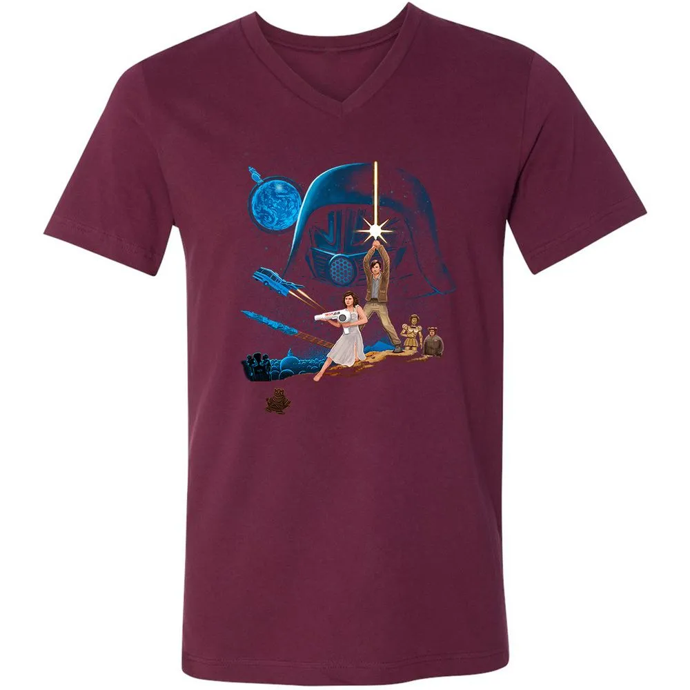 Unisex V-Neck T-Shirt - VY6YZ6CN - Maroon - 6