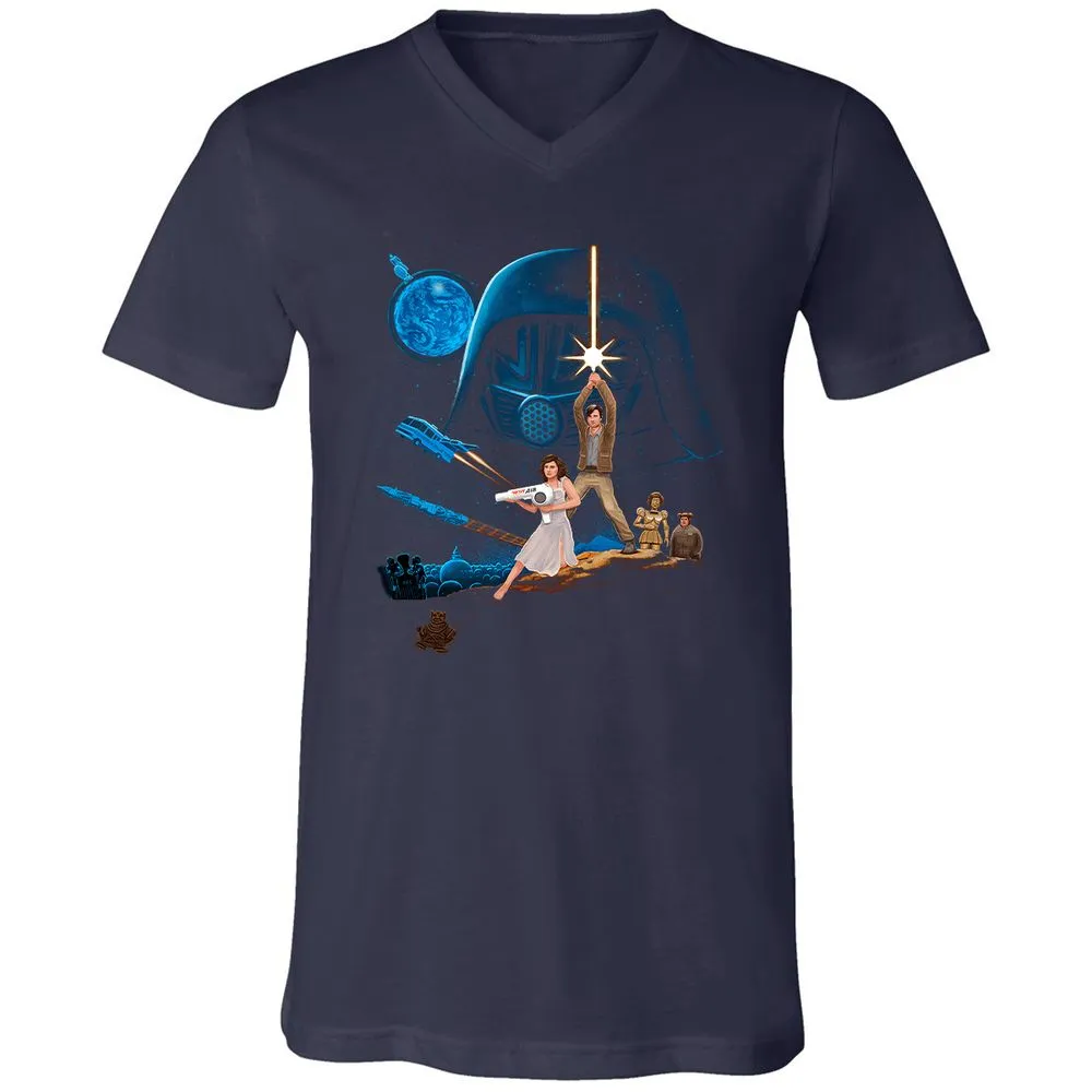 Unisex V-Neck T-Shirt - VY6YZ6CN - Navy - 2