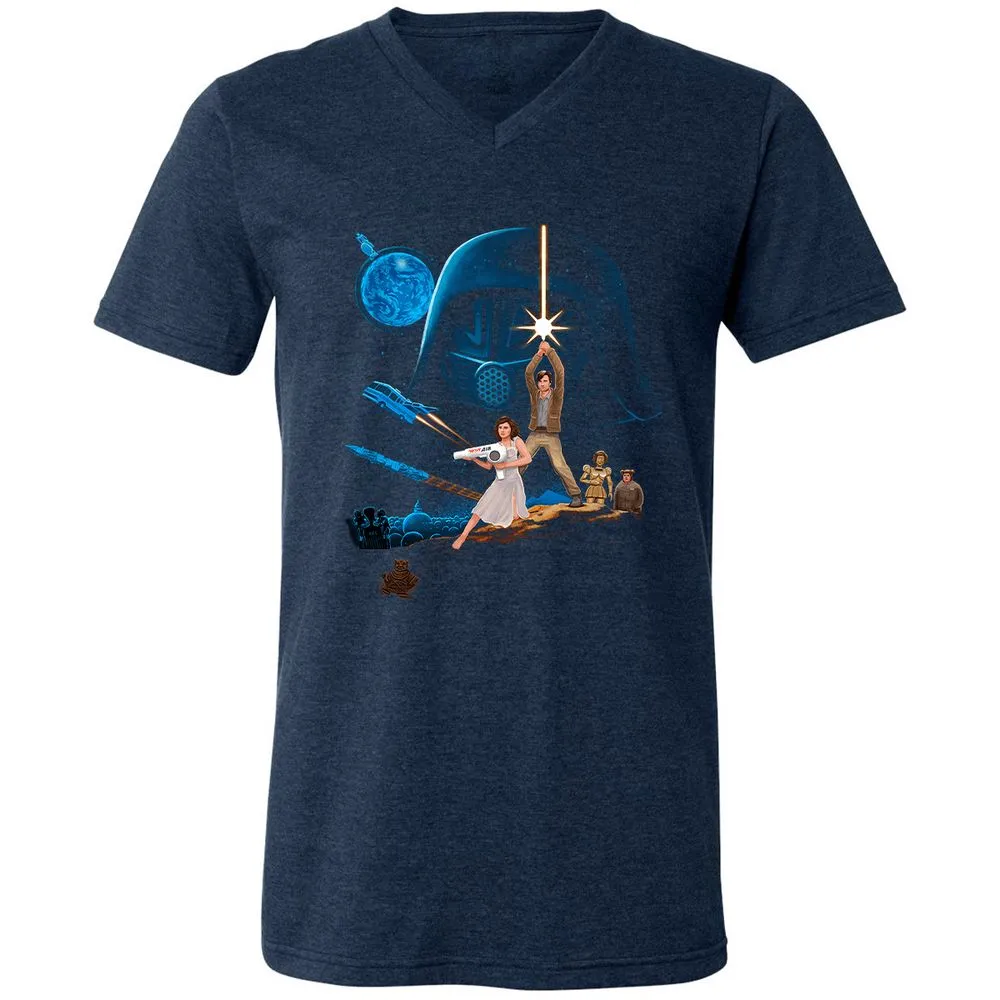 Unisex V-Neck T-Shirt - VY6YZ6CN - Heather Navy - 15
