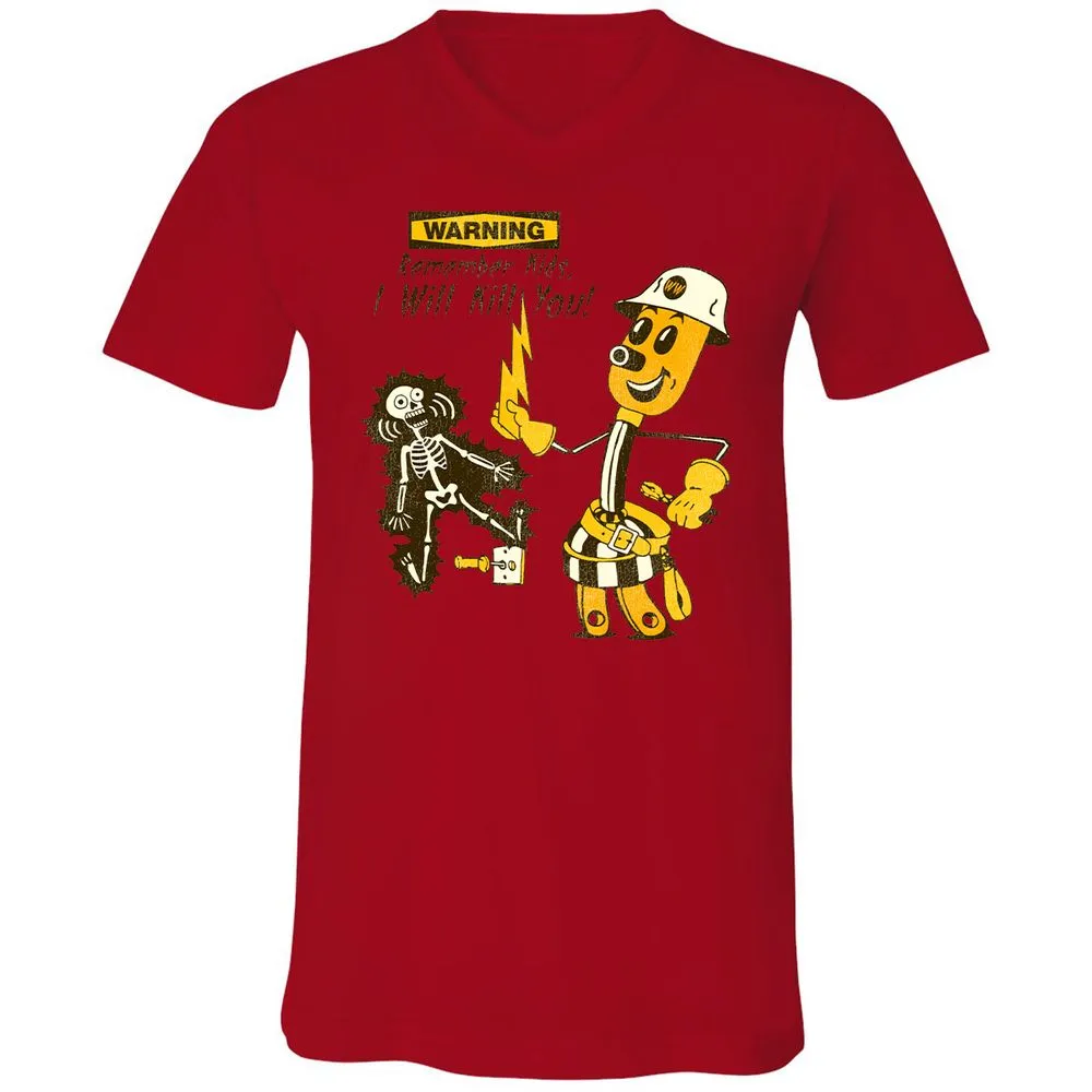 Unisex V-Neck T-Shirt - 14R78S83 - Red - 3