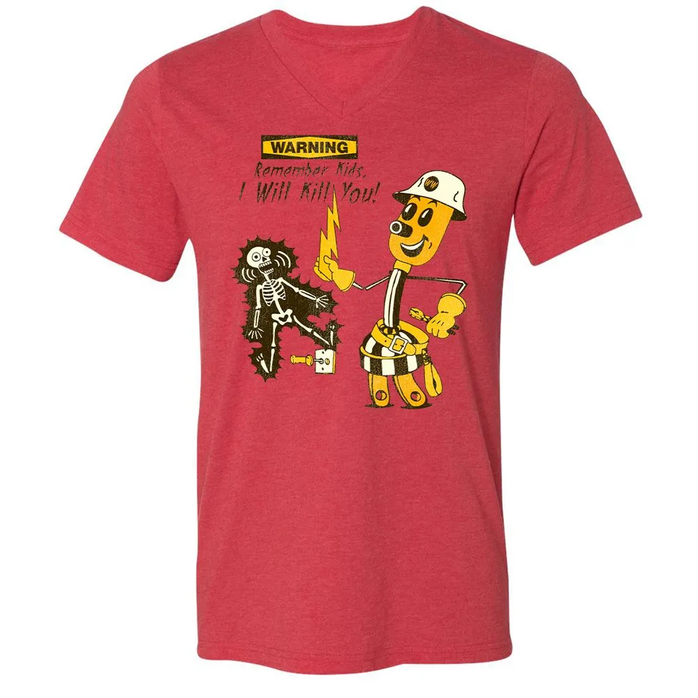 Unisex V-Neck T-Shirt - 14R78S83 - Heather Red - 5