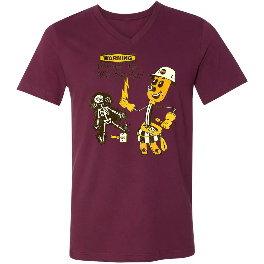 Unisex V-Neck T-Shirt - 14R78S83 - Maroon - 6