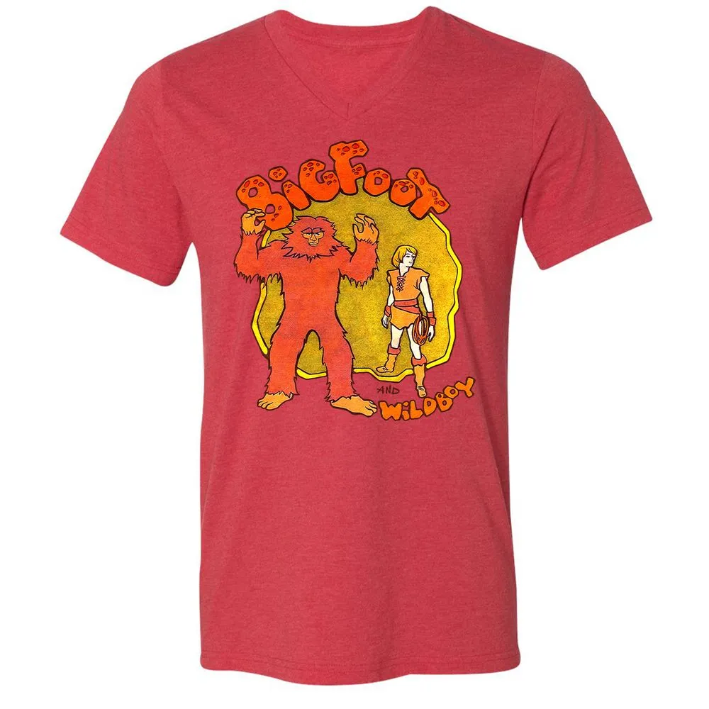 Unisex V-Neck T-Shirt - UPVK9KW6 - Heather Red - 5