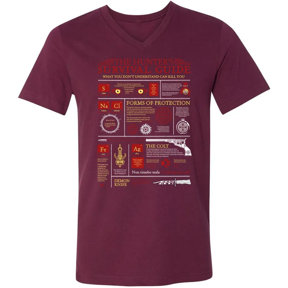 Unisex V-Neck T-Shirt - MCZ8GJCT - Maroon - 6