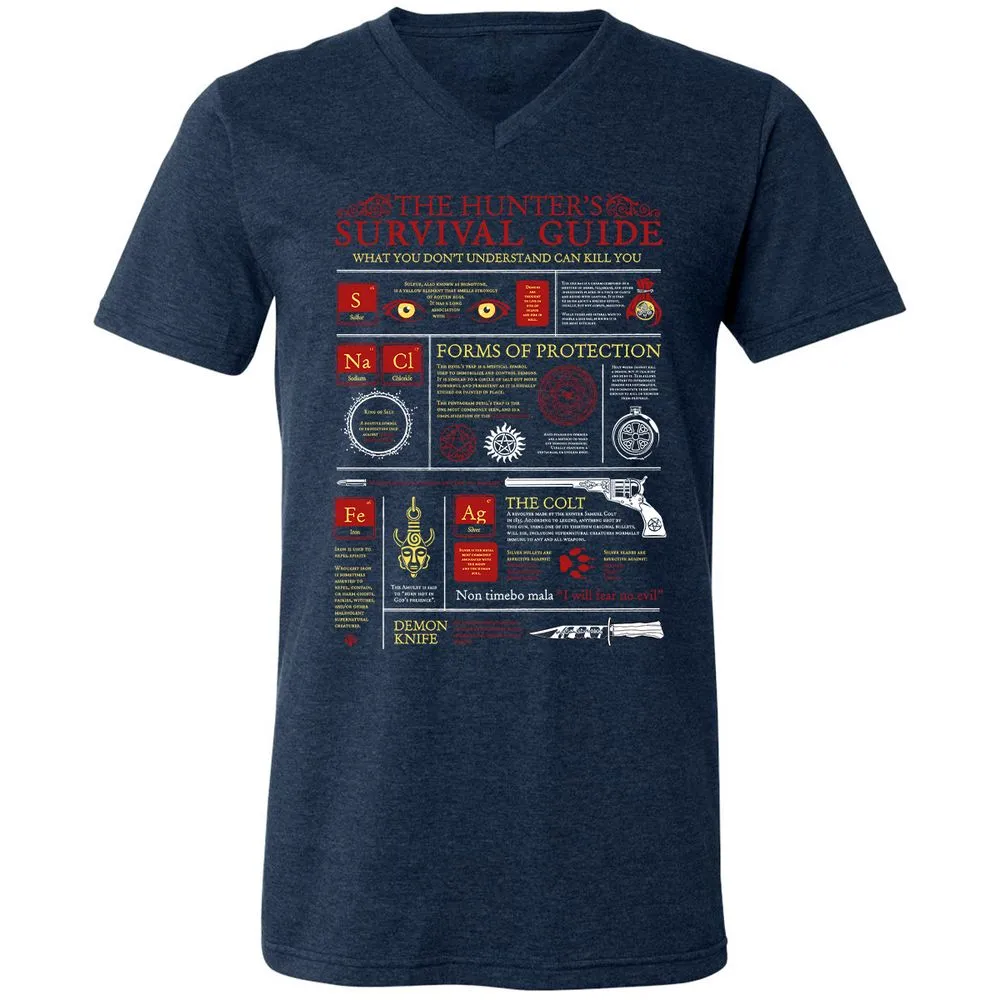 Unisex V-Neck T-Shirt - MCZ8GJCT - Heather Navy - 15